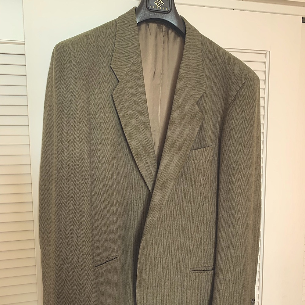 Italian wool sport coat subtle herringbone weave 42L